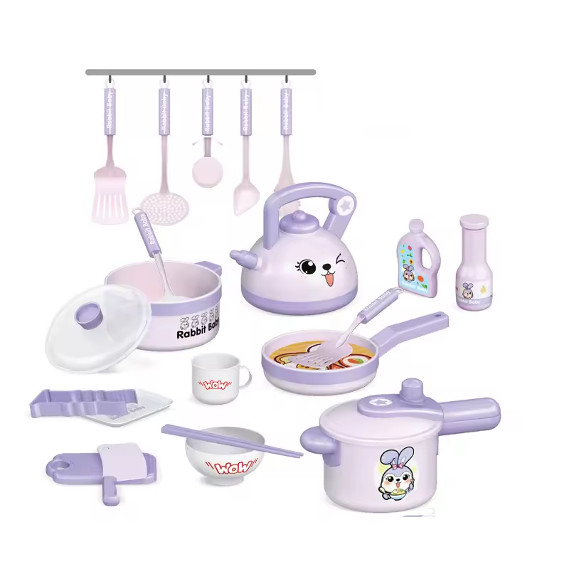 19Pcs Pretend Play Kitchen Cooking Set
