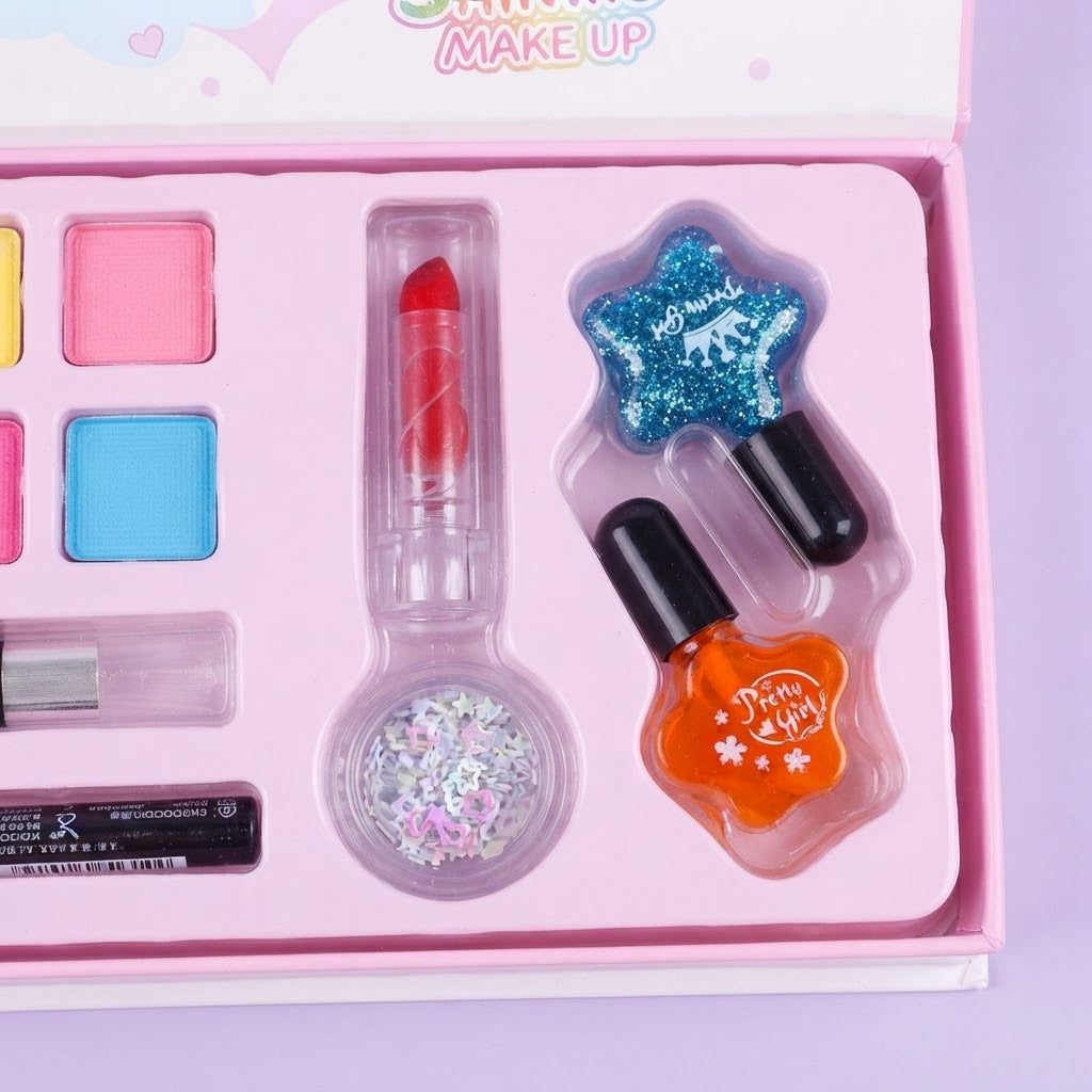 19Pcs Unicorn Themed Realistic Girls Makeup Box