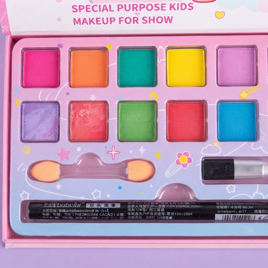 19Pcs Unicorn Themed Realistic Girls Makeup Box