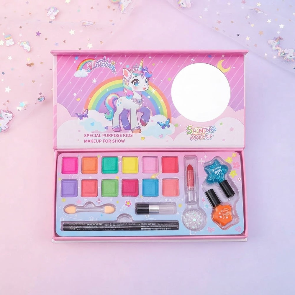 19Pcs Unicorn Themed Realistic Girls Makeup Box
