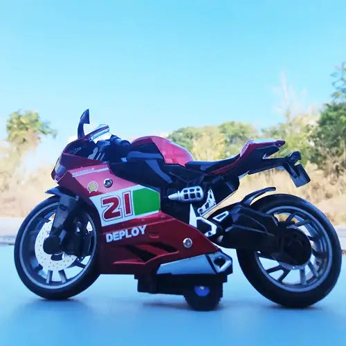 1:14 Diecast Pullback Heavy Model Bike - Assortment