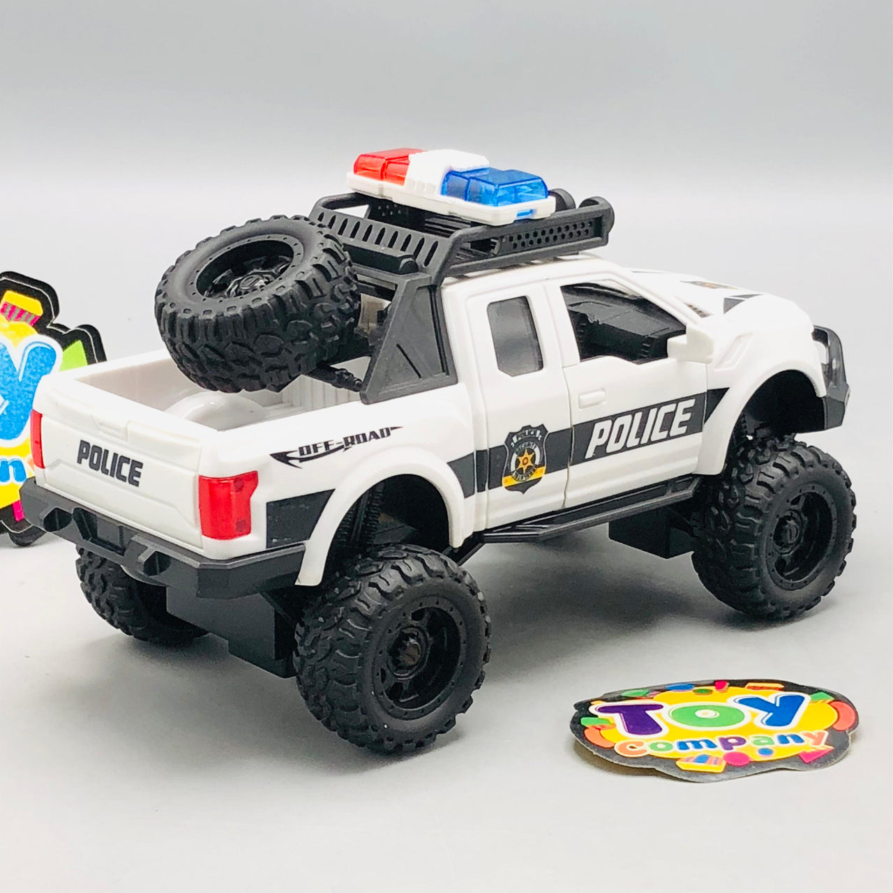1Pc ABS Inertial Police Ford Raptor Model With Light & Sound