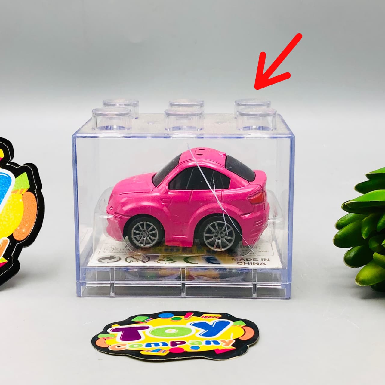 1Pc Diecast Mini Pink Car - Minor Fault