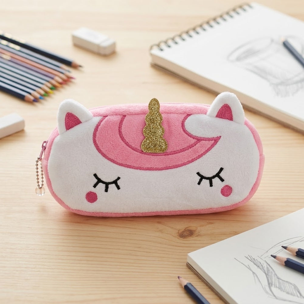1Pc Plush Cute Unicorn Pencil Pouch