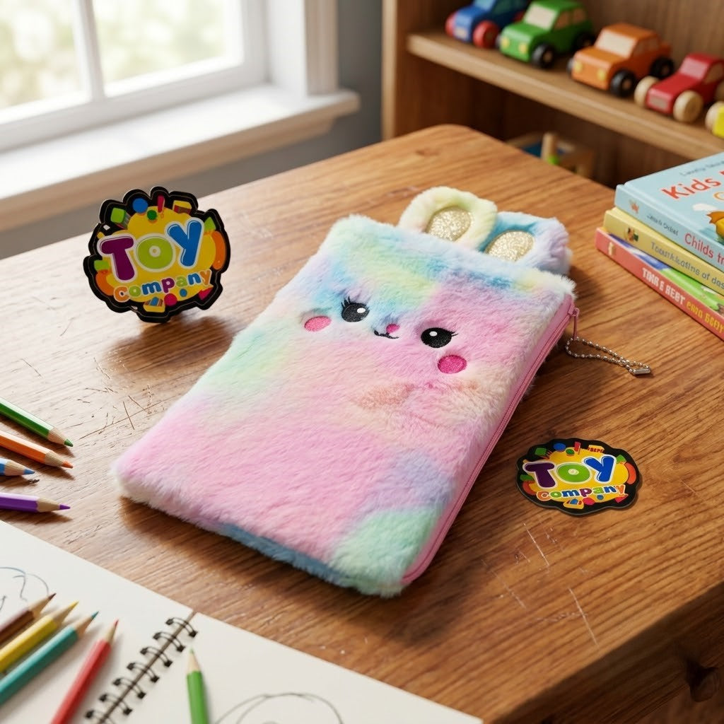 1Pc Plush Kitty Fur Pencil Pouch