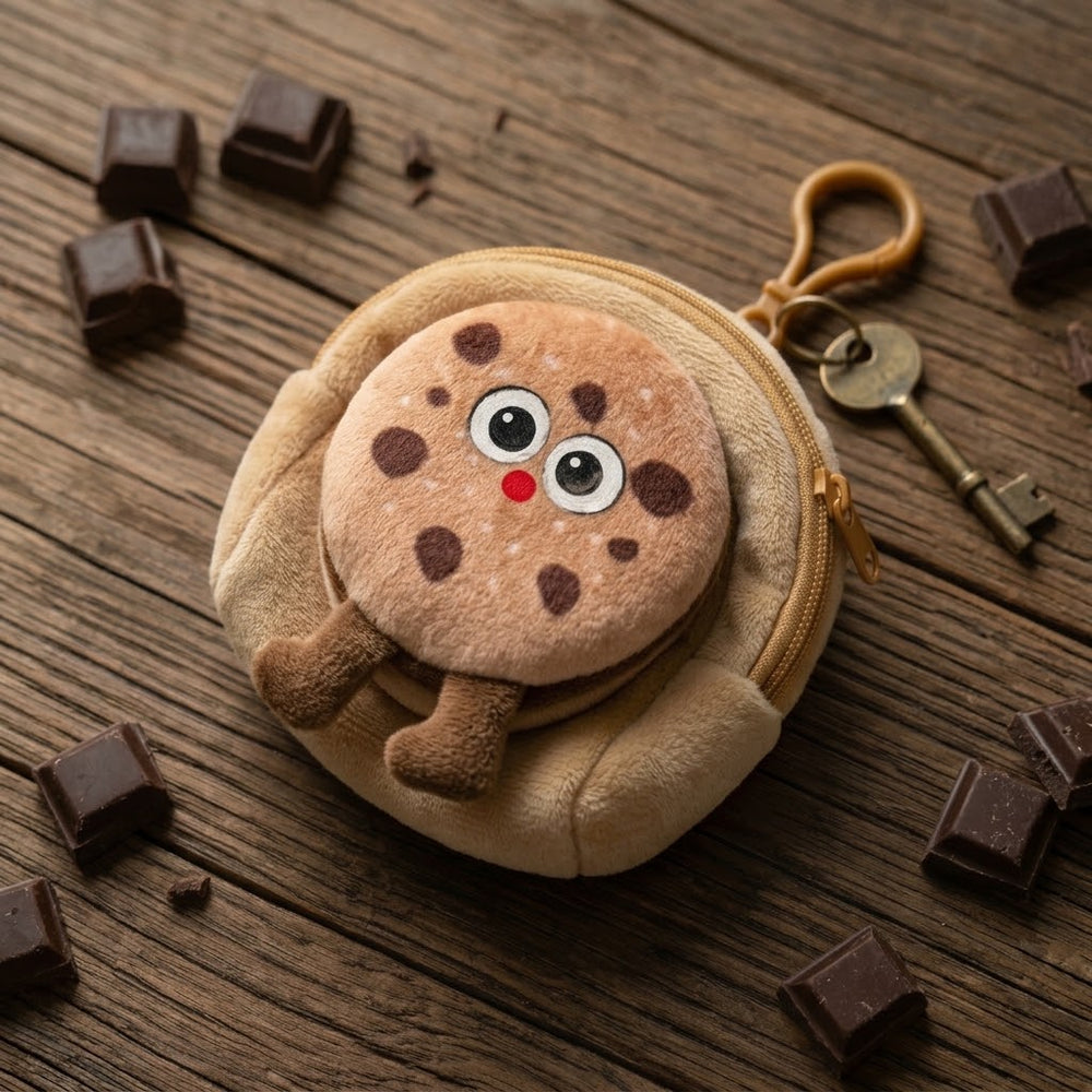 1Pc Premium Plush Cookie Keychain Coin Pouch
