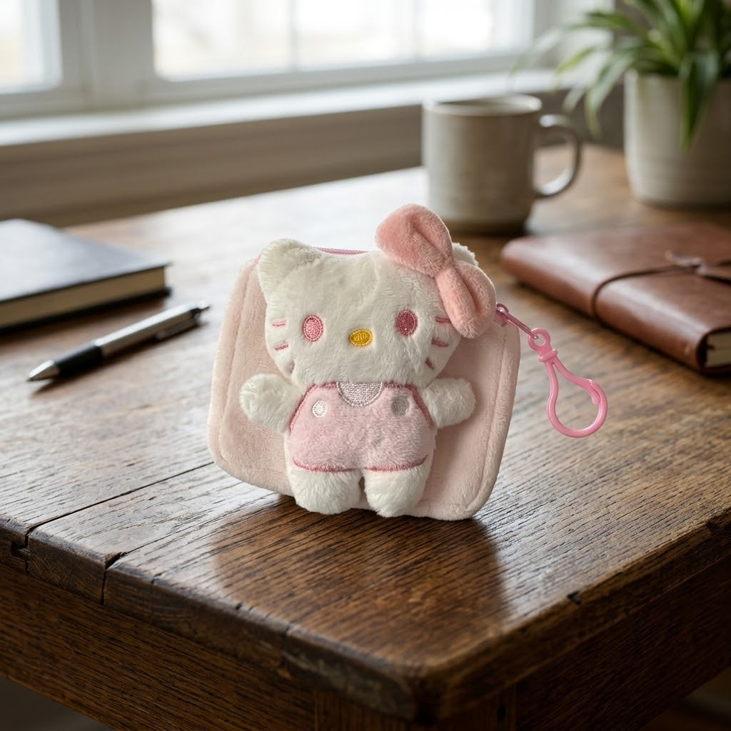 1Pc Premium Plush Hello Kitty Keychain Mini Pouch