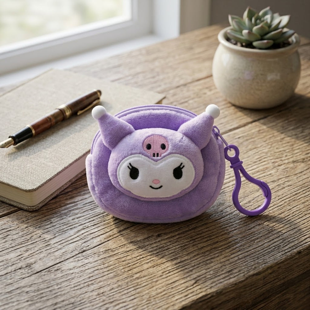 1Pc Premium Plush Kuromi Keychain Coin Pouch