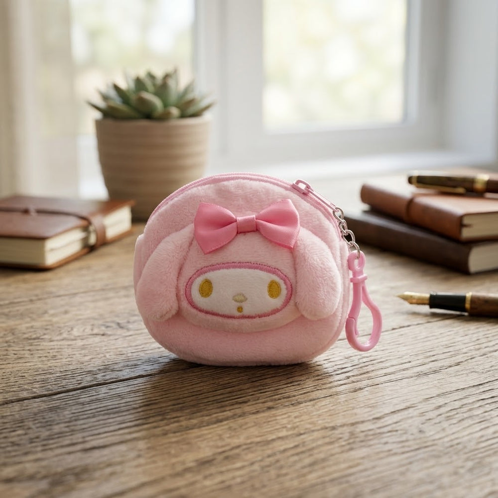 1Pc Premium Plush Melody Keychain Coin Pouch