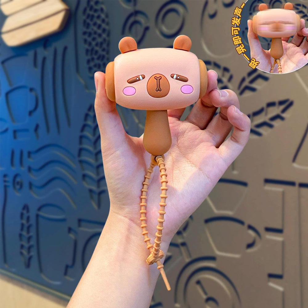 1Pc Silicon Capybara Keychain With Sound 