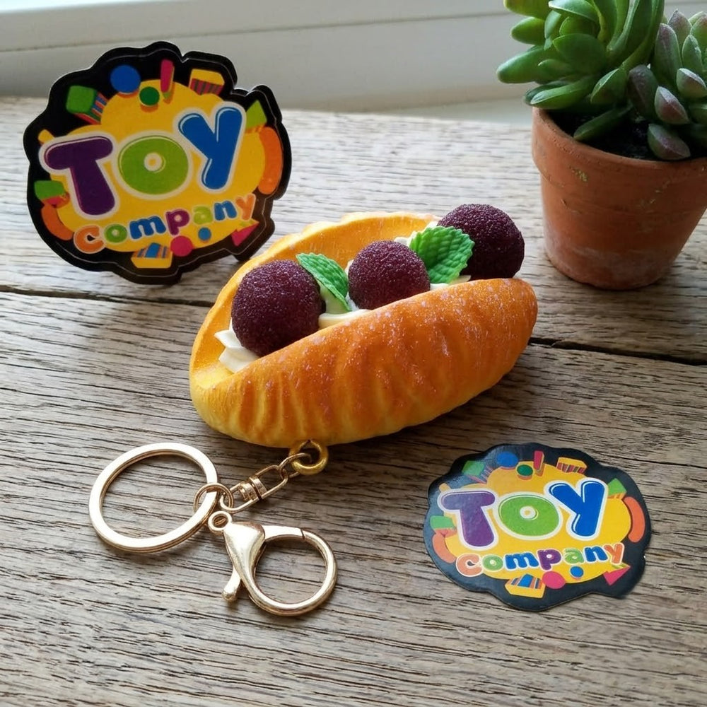 1Pc Squishy Blackberry Pastry Keychain