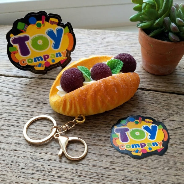 1Pc Squishy Blackberry Pastry Keychain