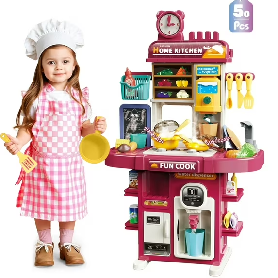 50Pcs Kids Pretend Chef Kitchen Set