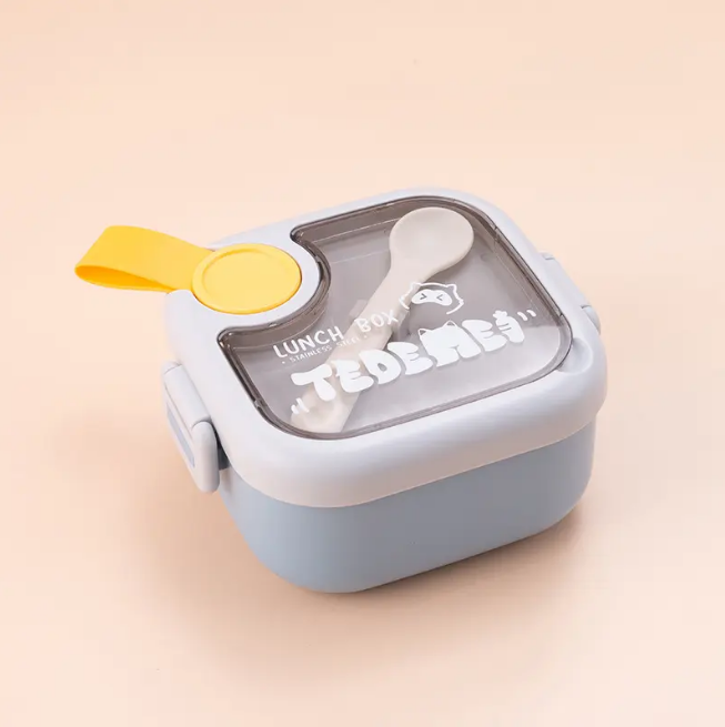 750ml Plastic Lunch Box With Food Scissor & Spoon - Blue