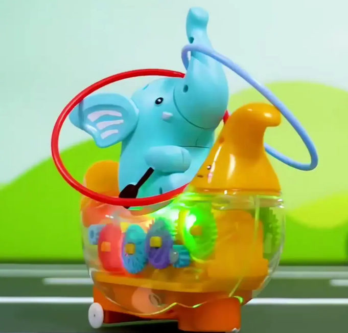 Battery Operated Rowing Elephant Gear Ship With Light & Music