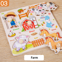 Wooden Farm Themed Puzzle Board With Knobs