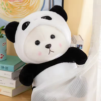12* Inches Premium 2in1 Hoodie Panda Bear Stuff Toy