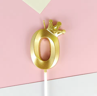 Number 0 Crown Designed Birthday Candle