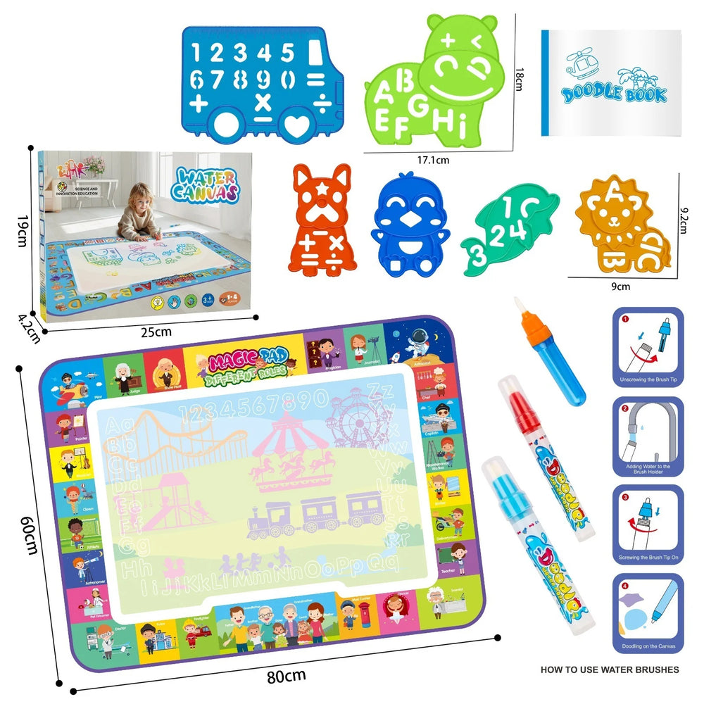 DIY Magic Water Canvas Painting Play Mat