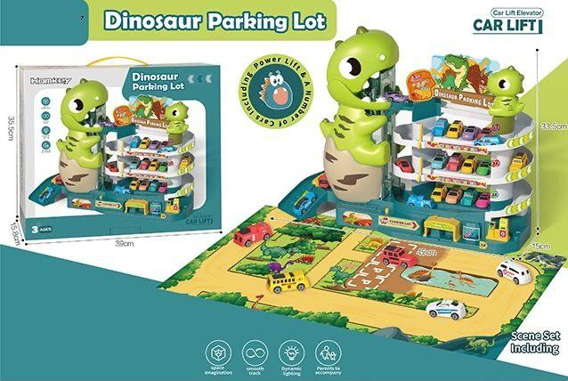 DIY Manual Dinosaur Parking Lot With Lights