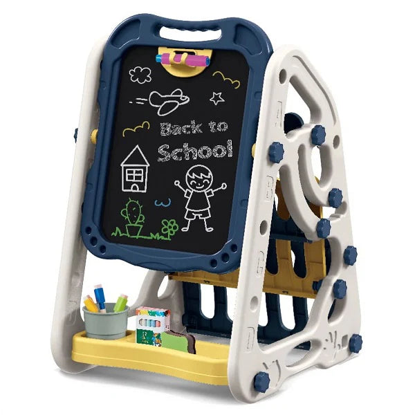 90cm Multi-functional Artistic Drawing Board With Book Shelf - Blue