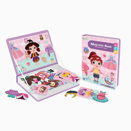 51Pcs Girl's Costume Game Magnetic Puzzle Book