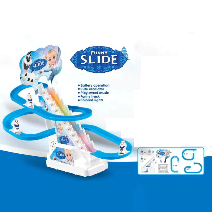 Electric Frozen Slide Racing Track Set With Lights & Music