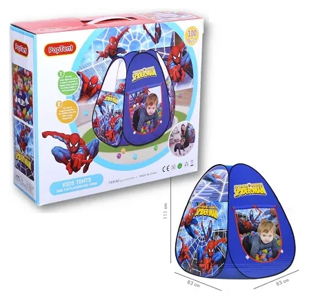 Kids Spiderman Pop Tent House With 100 Balls
