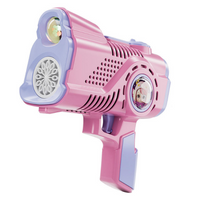 12 Holes Rechargeable Space Bubble Gun - Pink