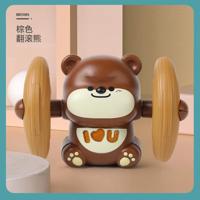 Electric Tumbling Bear With Light & Music - Brown