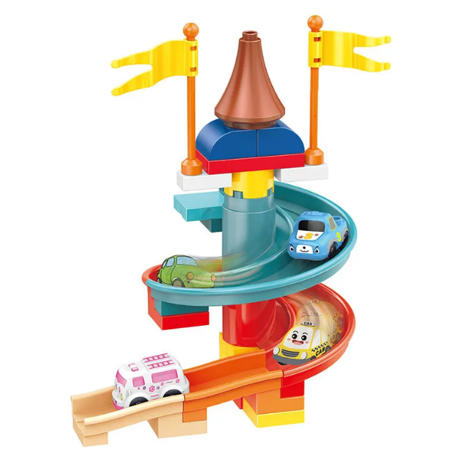 27Pcs DIY Manual Rotary Car Slide Track Building Blocks
