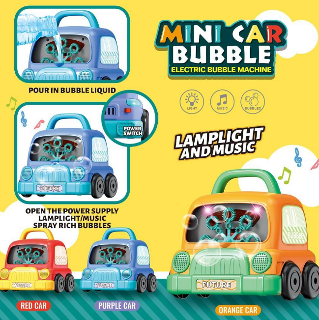 Electric Mini Car Automatic Colorful Bubble Machine