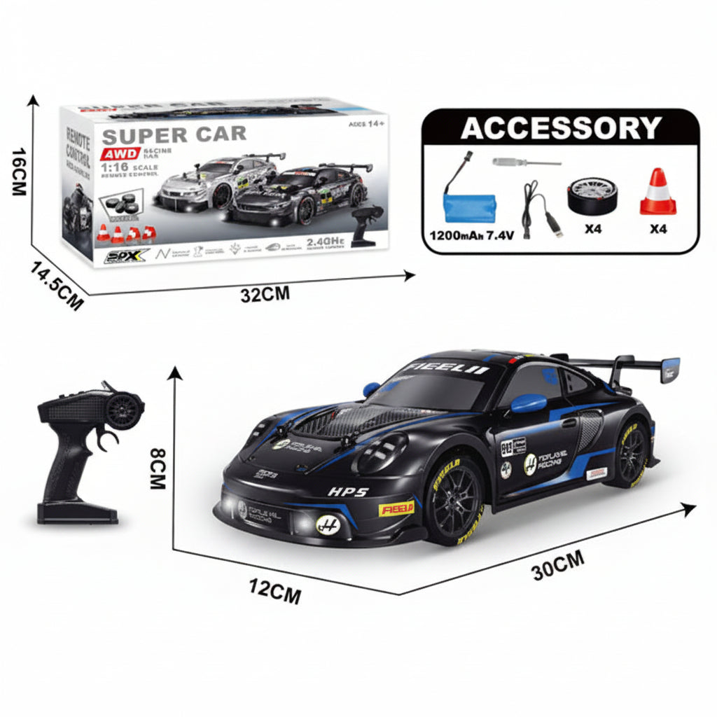 1:16 Remote Control 4WD Porsche Drifting Car