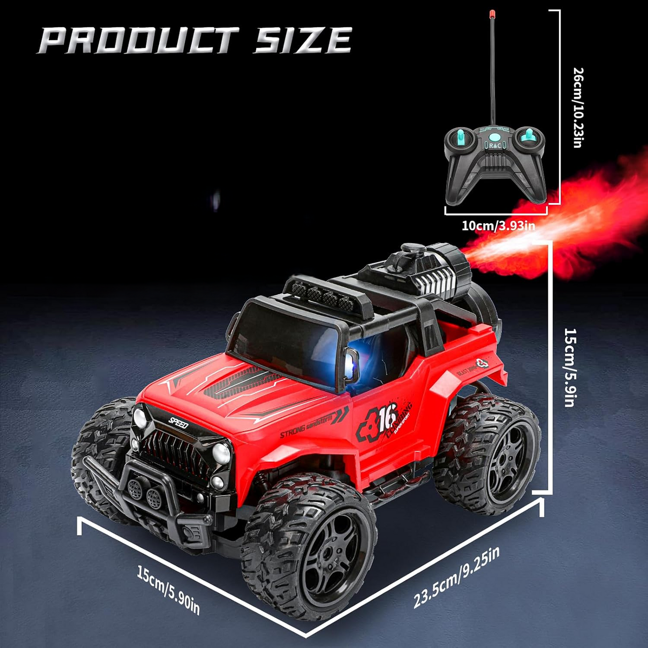 1:16 Remote Control Climbing Truck With Smoke