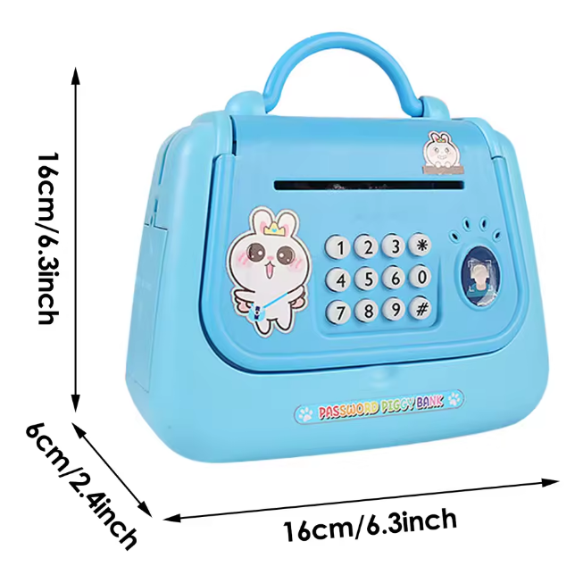 Girls Handbag Design Piggy Bank - Blue