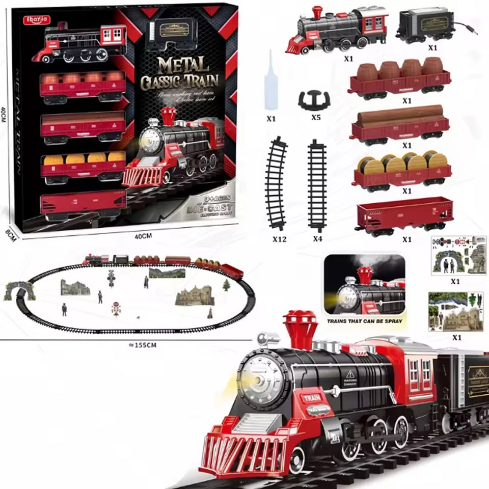 Electric Diecast Classic Steam Train Track Set