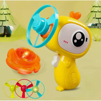 2in1 Fun Gun Flying Saucer & Top Spin Launcher Toy