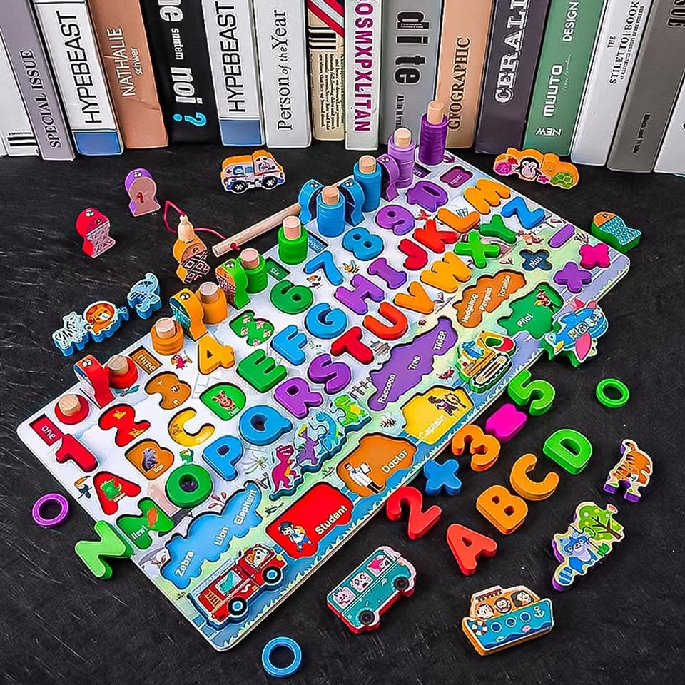 Wooden Multi-functional Preschool Learning Board
