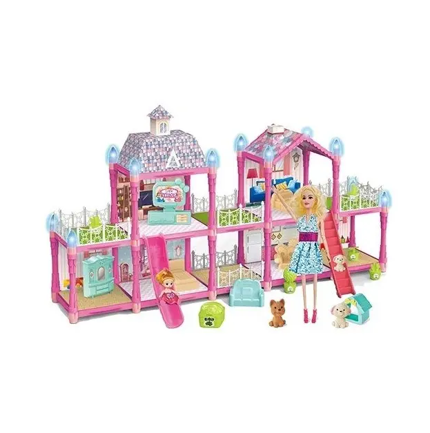 179Pcs DIY Villa Doll House Model For Girls