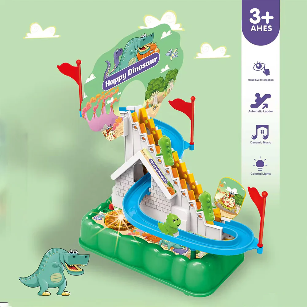 Electric Mini Dinosaur Slide Racing Track Set