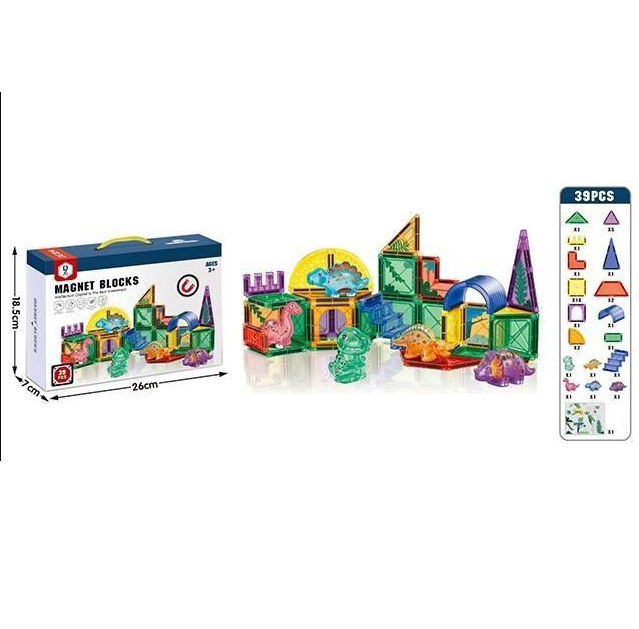 39Pcs Magnetic tiles Building Blocks