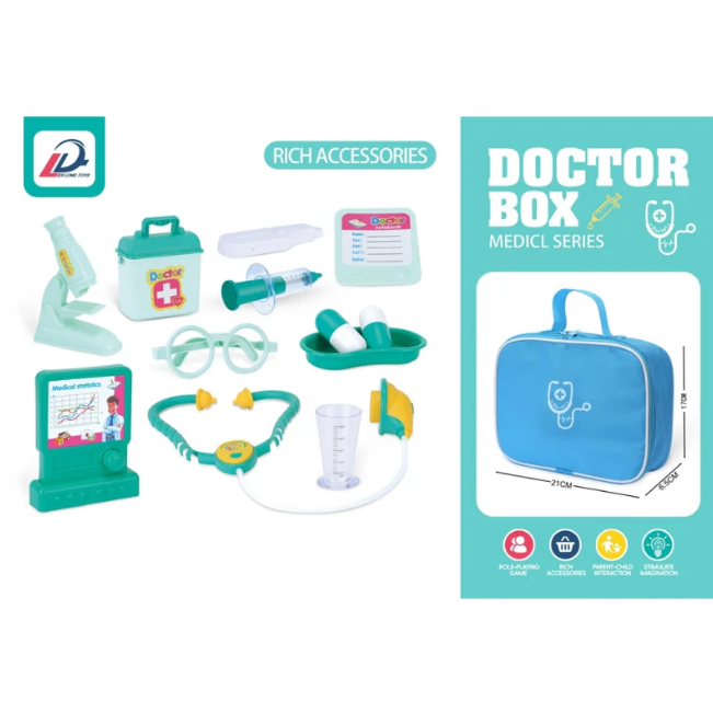 13Pcs Pretend Play Doctor Set With Storage Bag