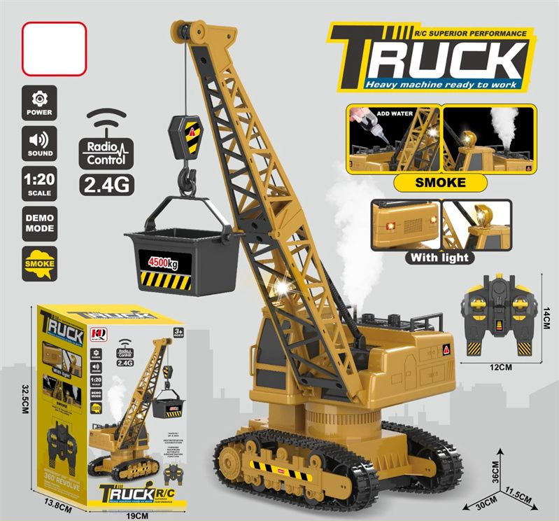 1:20 Remote Control Construction Crawler Crane With Smoke