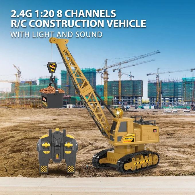 1:20 Remote Control Construction Crawler Crane With Smoke