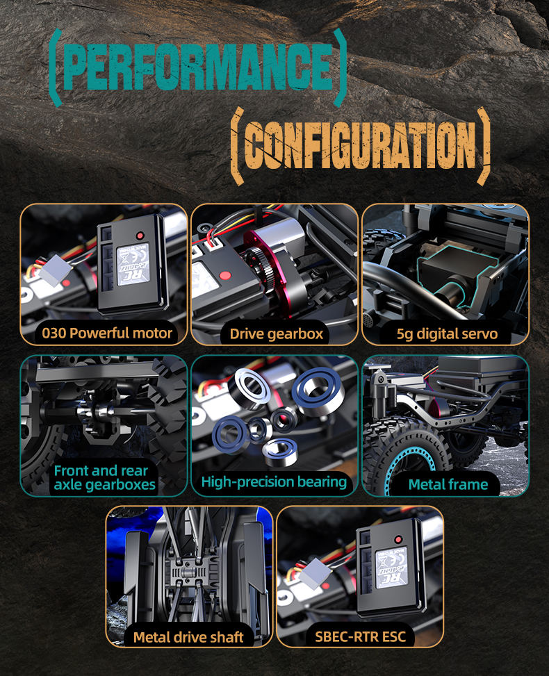 1:20 RC 4WD Rubicon Jeep Wrangler Off-Road Beast Pro Model