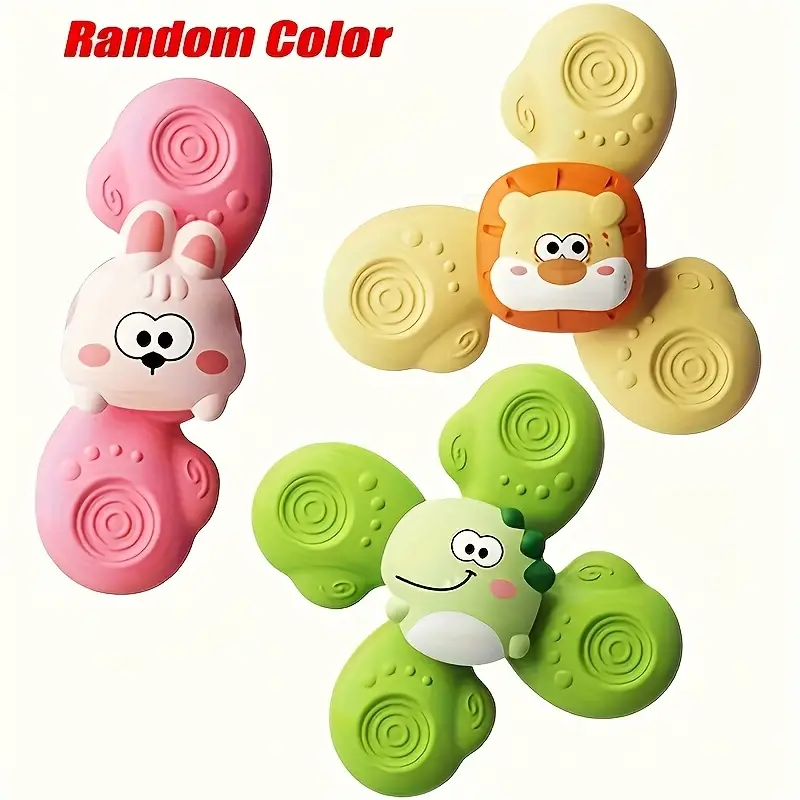 3Pcs Cute Animal Themed Baby Spinning Rattles
