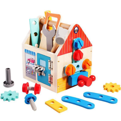 Wooden Kids Tool Set With Basket