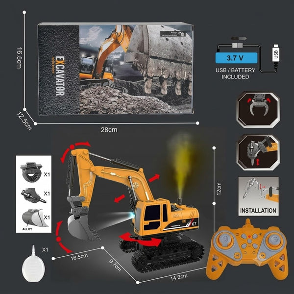 1:22 RC 2.4GHz Excavator With Smoke