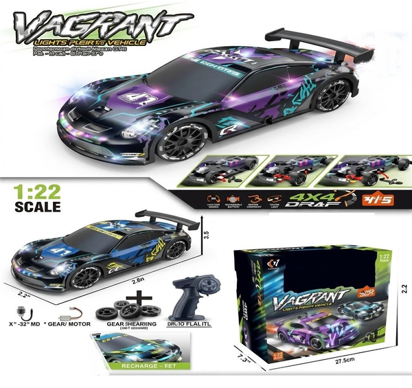 1:22 RC Porsche Vagrant Drift Car With Lights