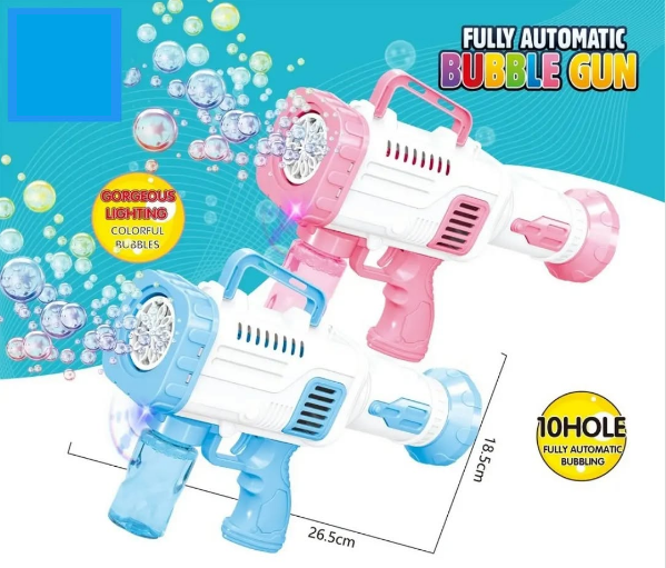 12 Holes Battery Operated Colorful Bubble Blowing Gun